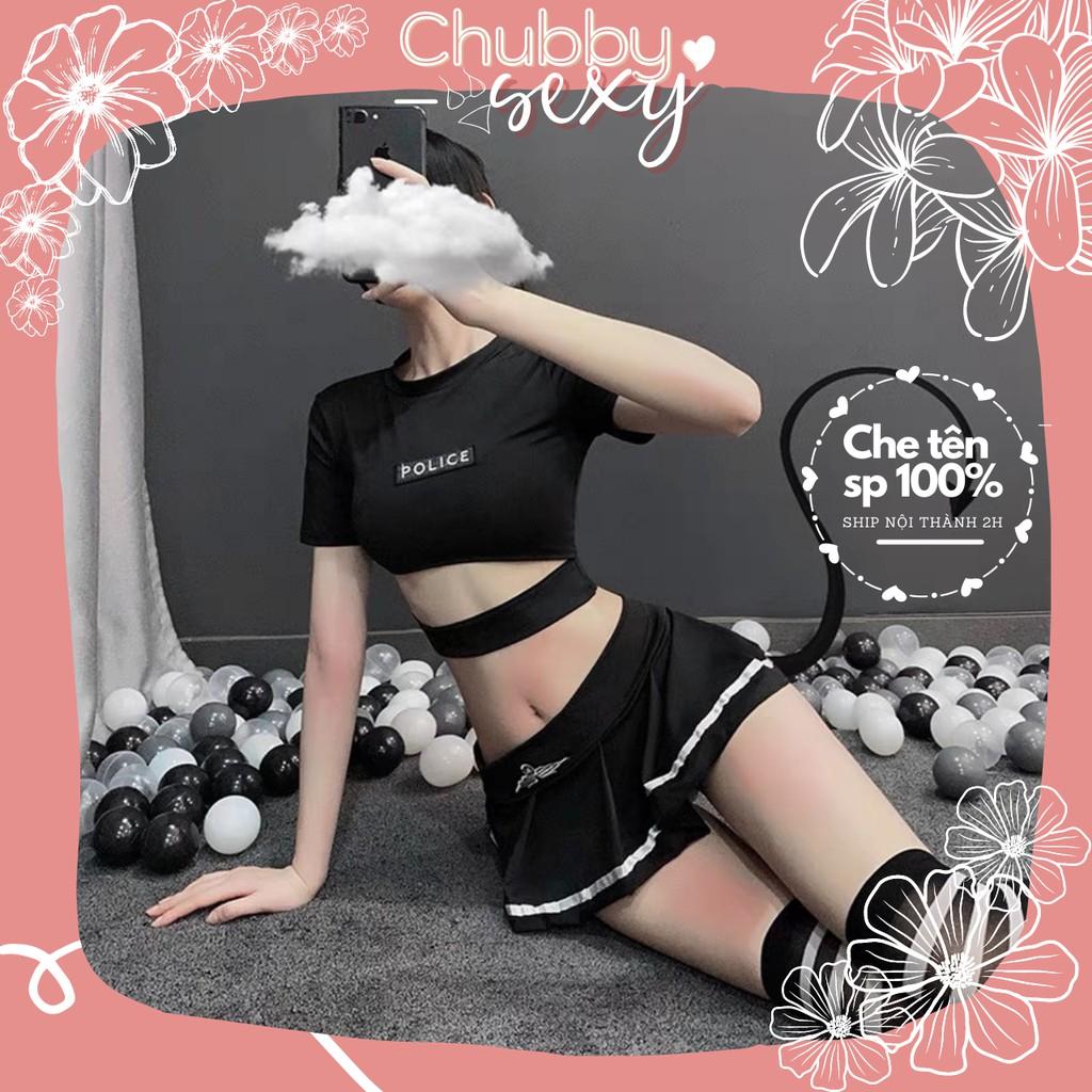 Cosplay Police Sexy - Đồ Lót Cosplay Cảnh Sát - Set đồ ngủ cosplay nữ cảnh sát quyến rũ gợi cảm - CPL31 - Chubby.sexy