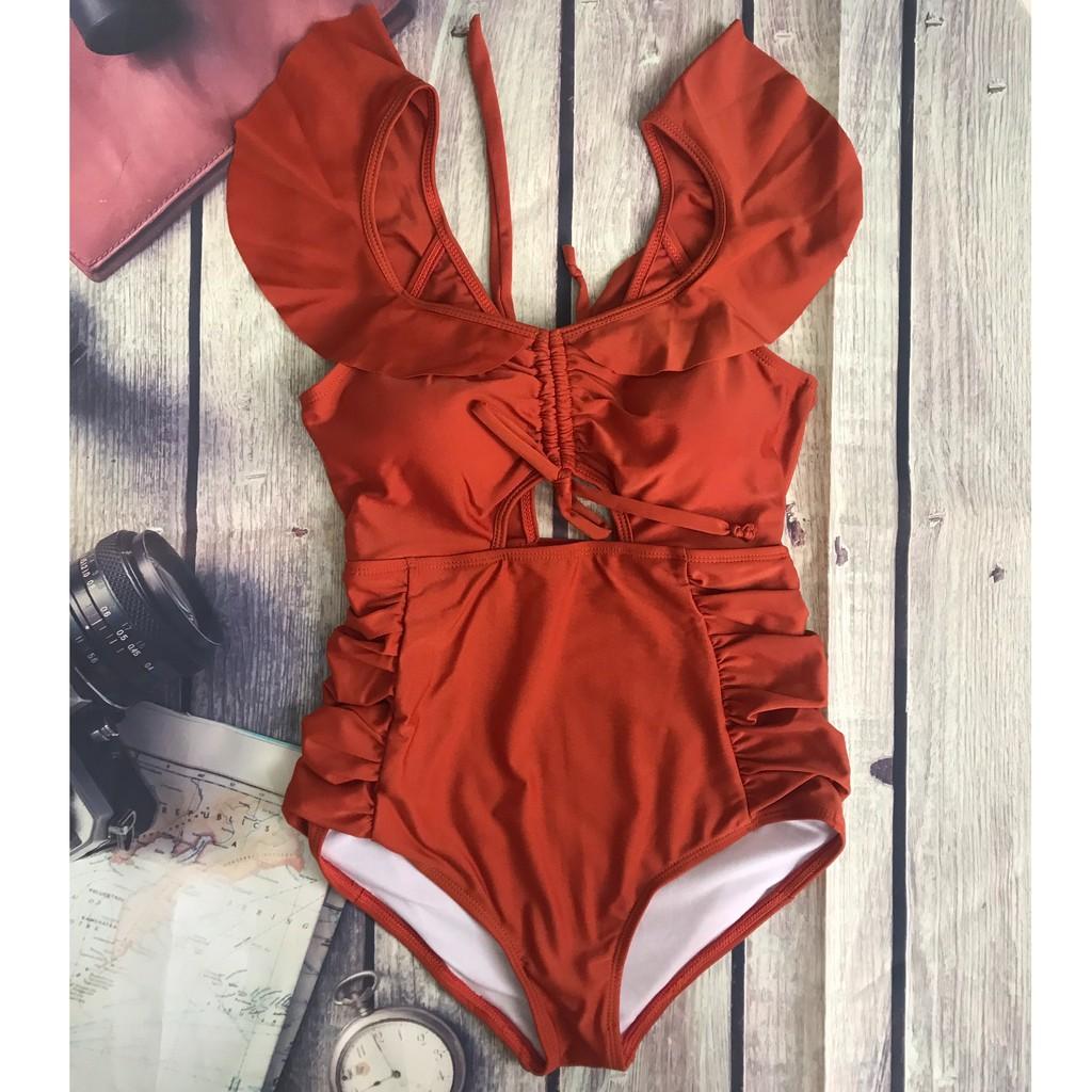 BIKINI Liền Thân Cánh Tiên - BININISTORE - Màu Đen-Cam Đất