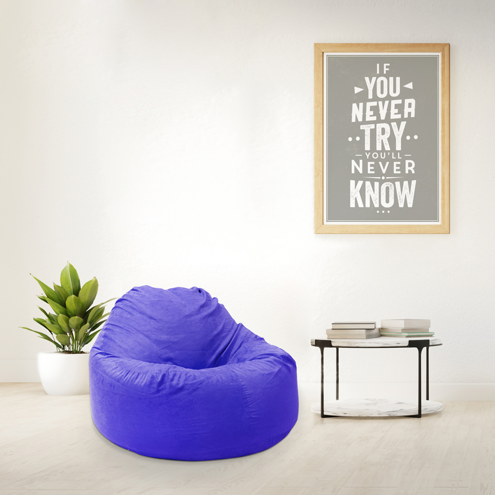 GHẾ LƯỜI SOFA TRÒN TỰA LƯNG (CIRCULAR BEANBAG ) SIZE LỚN MÀU XANH TÍM - THE Beanbag House