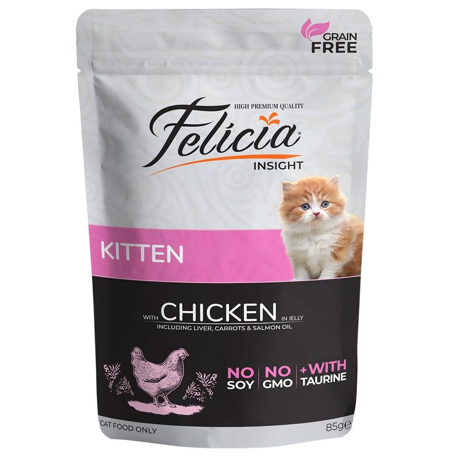 Pate Vị Gà Cho Mèo Con Felicia Kitten Chicken In Jelly 85g - Xuất Xứ Litva Châu Âu