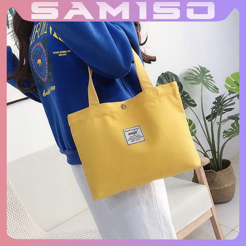 Túi tote vải canvas cỡ nhỏ đeo chéo trơn mềm đi học đẹp giá rẻ TT2