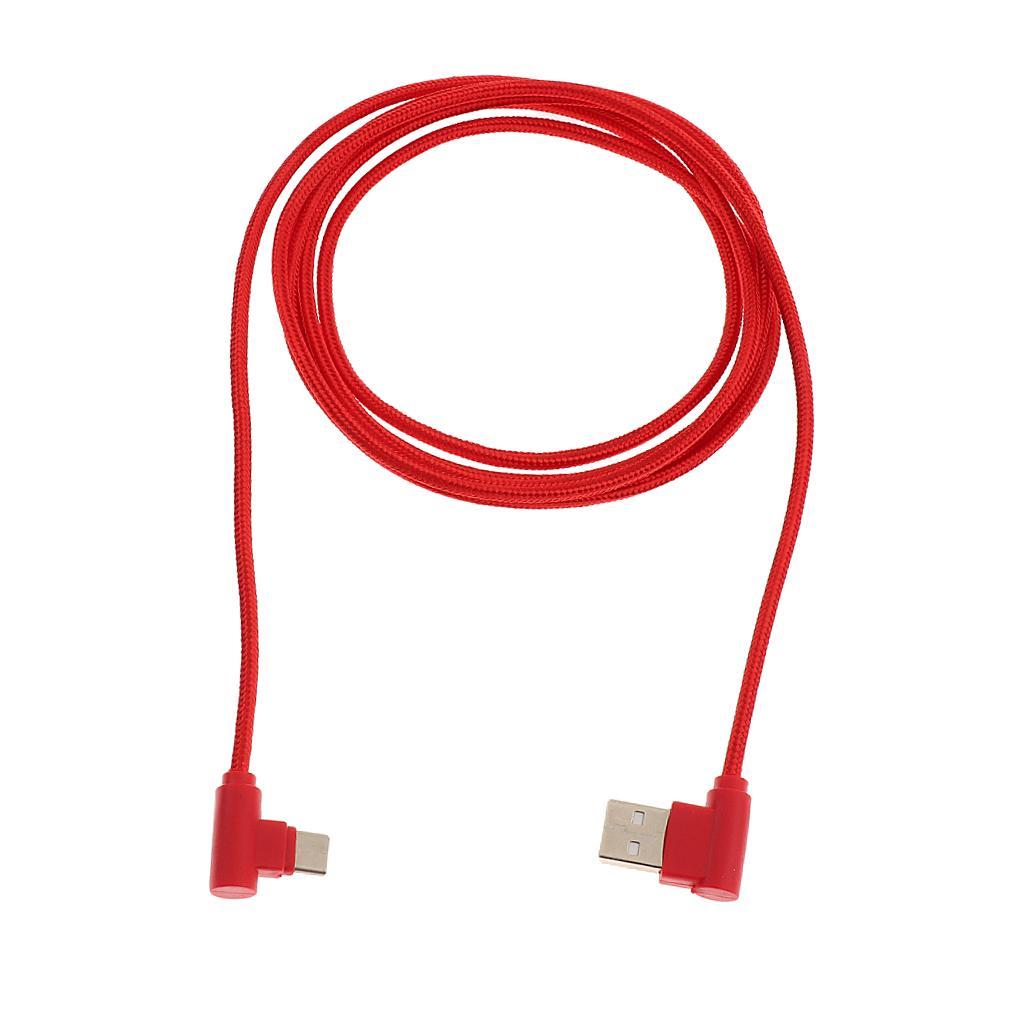 2Meter 6.5Ft USB to USB Type C Sync Charger Angled Cable Adapter Cord
