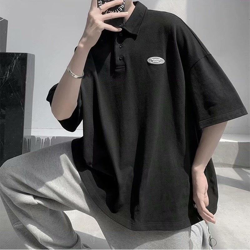 Áo polo unisex có phối logo trước ngực, chất cotton mền và mát A3