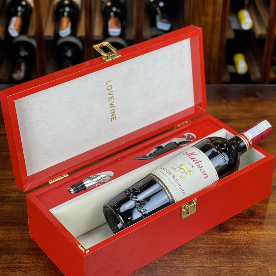 Hộp sơn mài Lovewine 1 chai rượu vang Pháp Malesan Cabernet