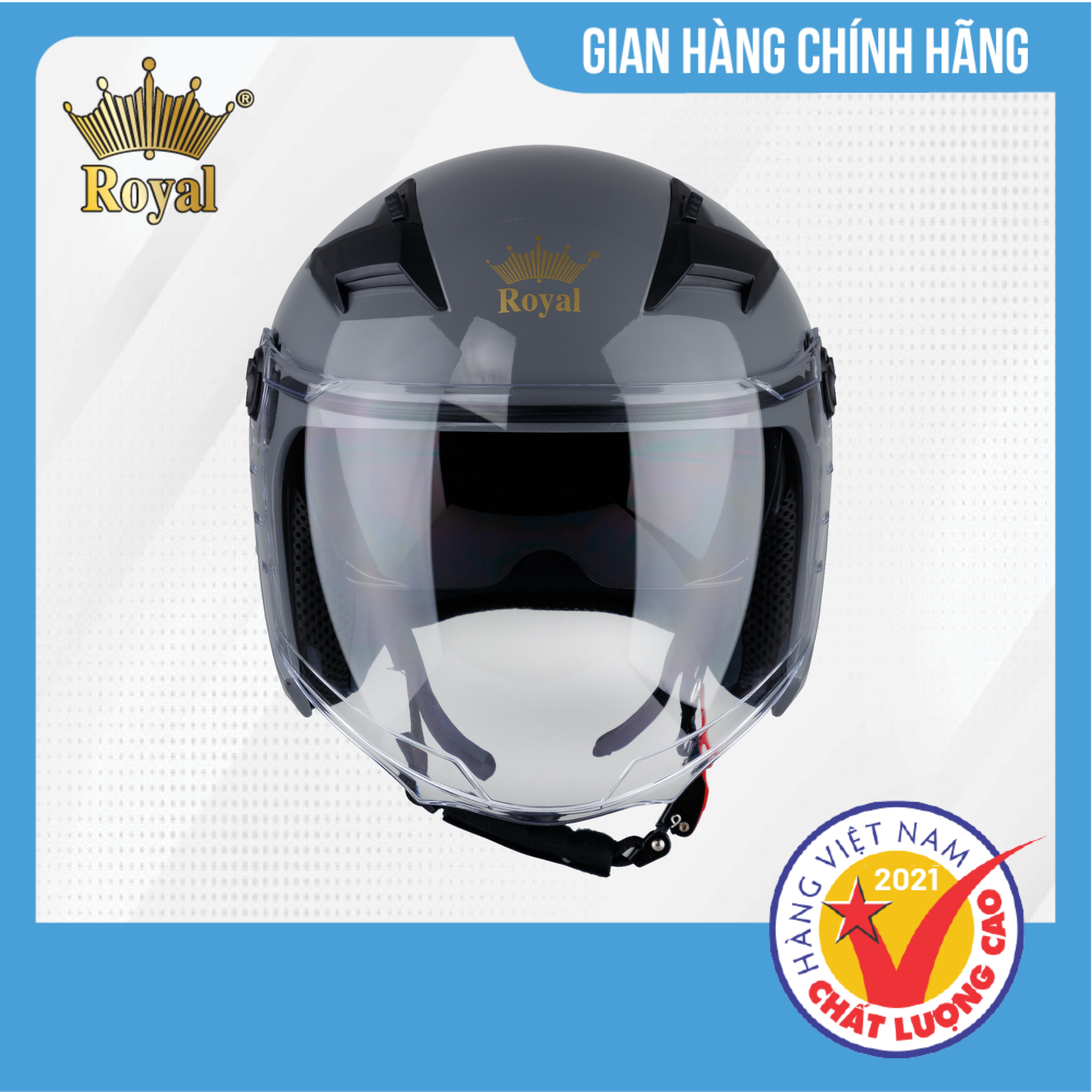 Mũ Bảo Hiểm 3/4 Đầu Royal M268 2 Kính Thời Thượng, Tiện Nghi