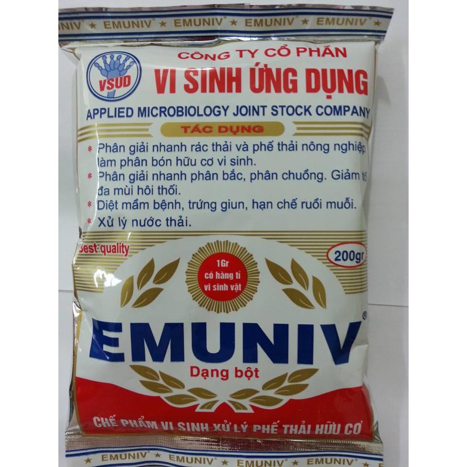 Men vi sinh ủ xử lý chất thải  hữu cơ và khử mùi hôi EMUNIV
