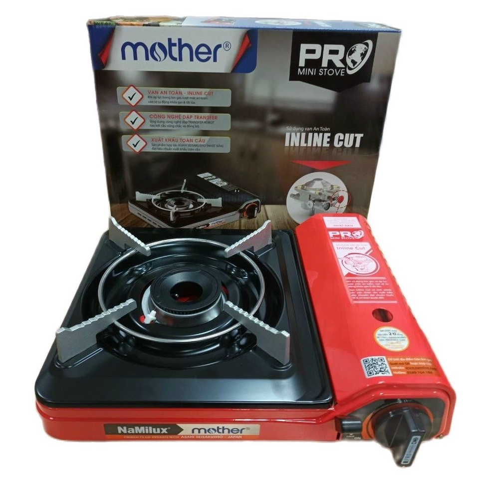 Bếp Gas Mini Namilux Pro Mother Na - PL 2111 PF + Lon gas - Hàng Chính Hãng