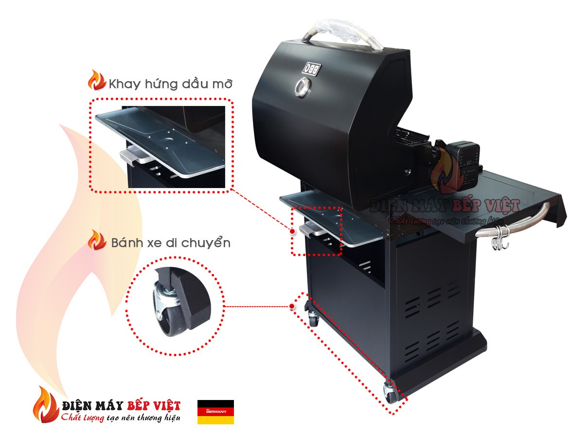 Bếp Nướng Gas Cao Cấp BBQ Grill KS-14075, Bếp Nướng Ngoài Trời, Bếp Nướng Không Khói, Bếp Nướng Sân Vườn
