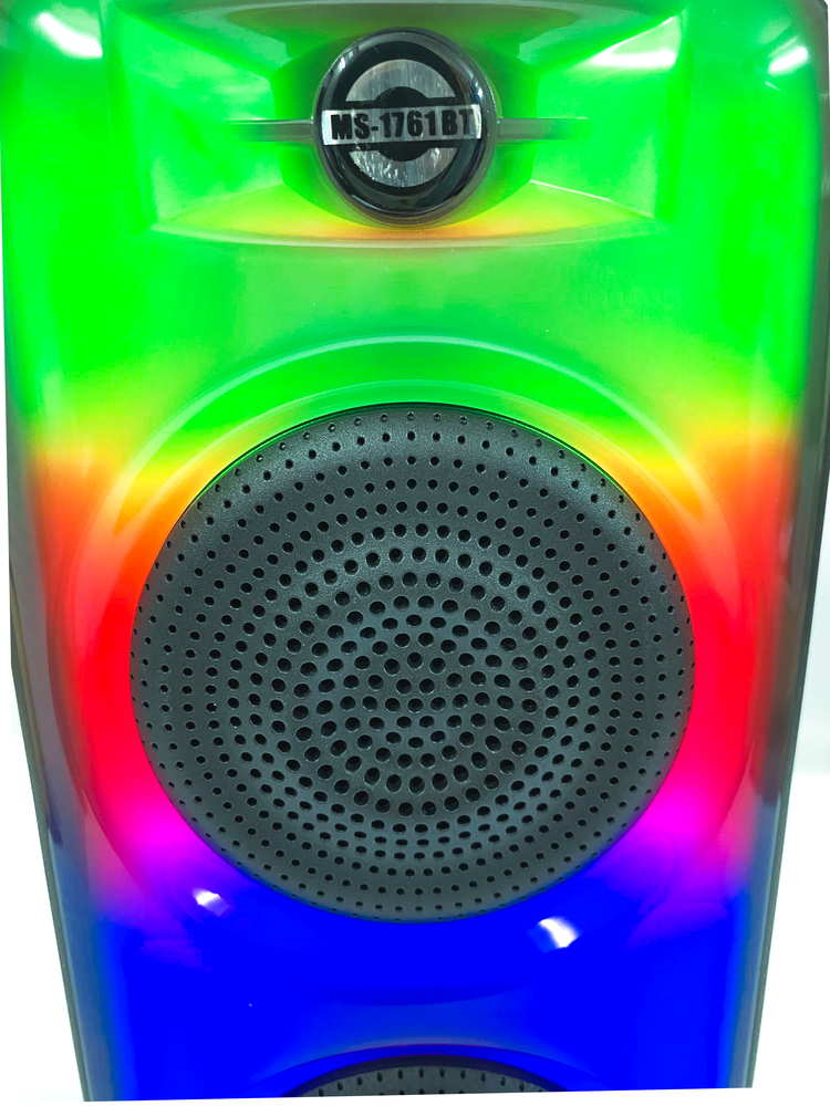 Loa Bluetooth MS-1761BT với đèn led RGB âm thanh bass mạnh tích hợp khe cắm thẻ nhớ, USB và có thể karaoke