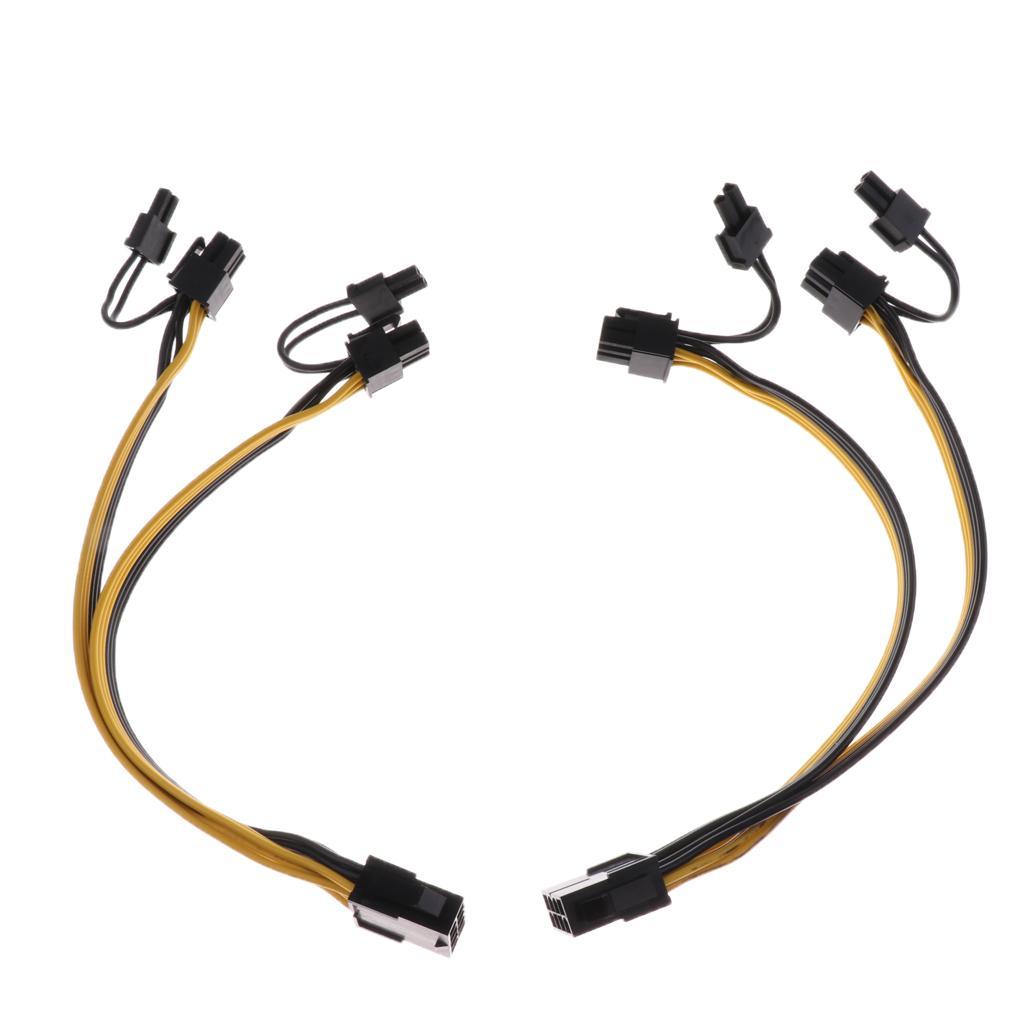 CPU 8-pin Female to Dual PCI-E 8p Male Power Cable for Graphics Card