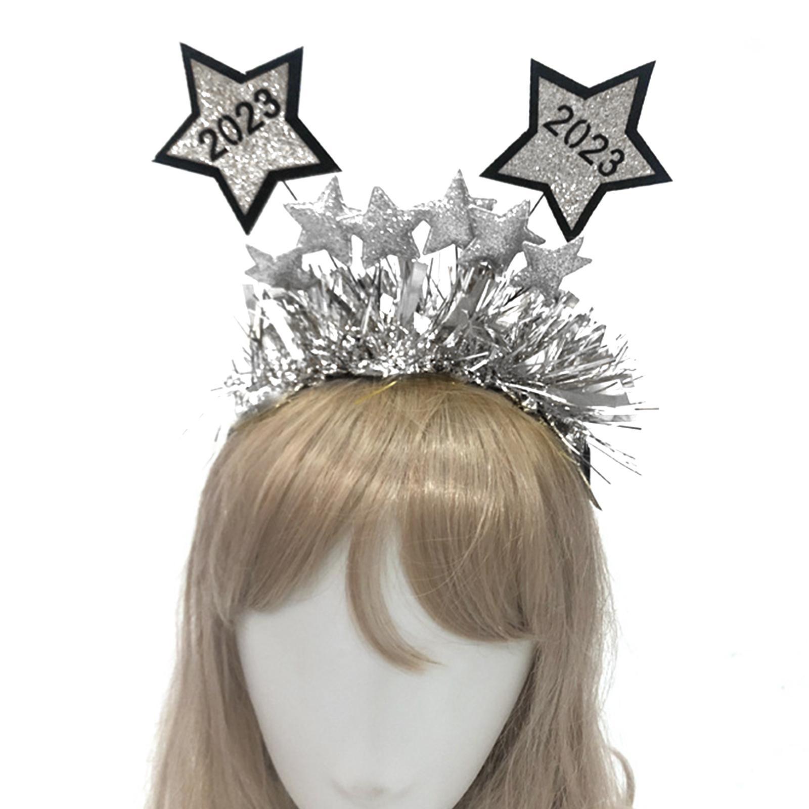 Happy New Year Headband Creative Hair Hoop for Halloween Dress up Women 2x