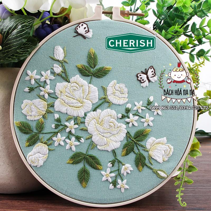 DIY Bộ kit thêu Cherish hoa cỏ kit tập thêu tranh trang trí mẫu Hoa bốn mùa - Bách hóa Na Na Handmade