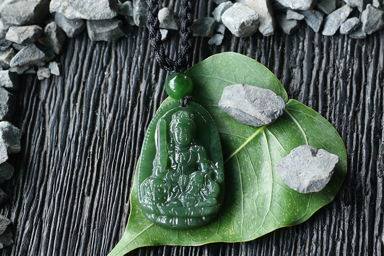 Mặt Dây Chuyền Văn Thù Bồ Tát Ngọc Bích Ngọc Quý Gemstones GA108