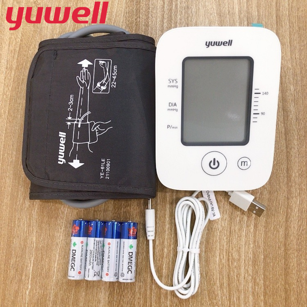 Máy đo huyết áp điện tử bắp tay chính hãng YUWELL YE660D [Nhập khẩu chính hãng - Bảo hành 5 năm]