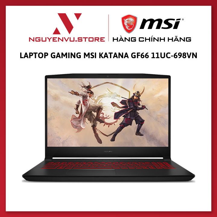 Laptop MSI Gaming Katana GF66 11UC-698VN | I7 11800H | 8GB RAM | 512GB SSD | 15.6 inch FHD 144Hz | RTX3050 4GB | Win10 | Đen - Hàng Chính Hãng