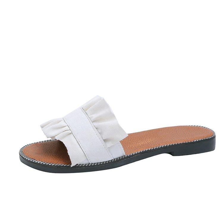 Giày Sandal Đế Bằng Mũi Tròn Thời Trang Theo Phong Cách Hàn Quốc