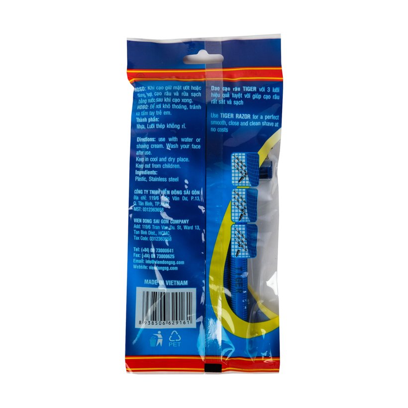 Combo 4 bịch Dao cạo râu 3 lưỡi Tiger (5 cây/ bịch)