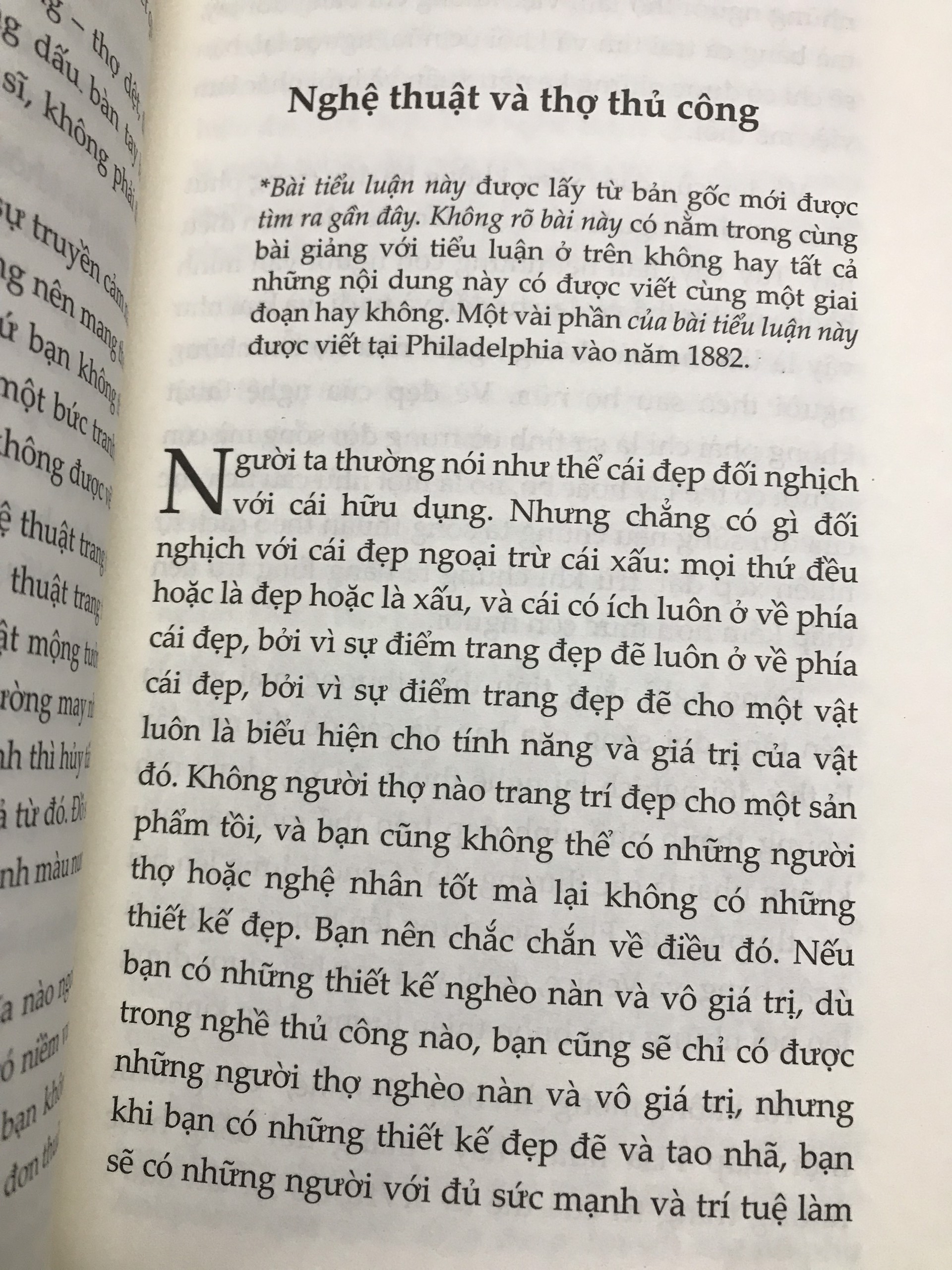 Tiểu luận của Oscar Wilde - Nghệ Thuật Và Thợ Thủ Công