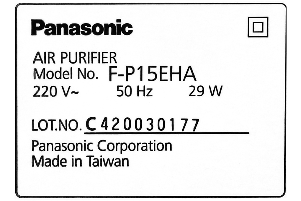 Máy lọc không khí Panasonic F-P15EHA 29W - Hàng chính hãng