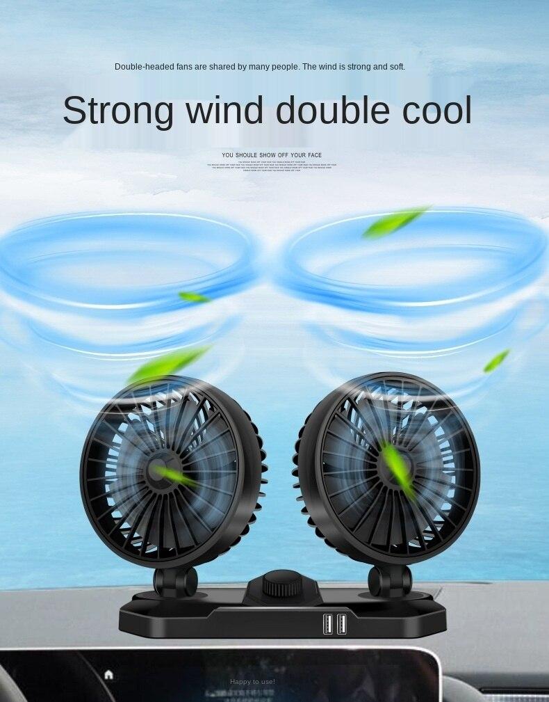 Quạt Làm Mát Xoay 360 Độ 12v / 24v Cho Xe Hơi