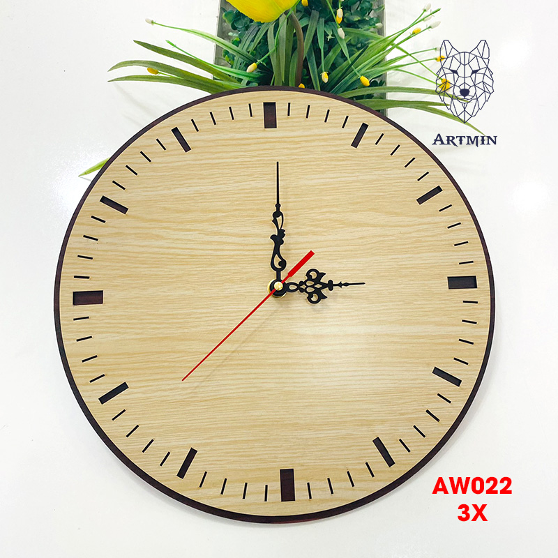 AW022 - Đồng Hồ Gỗ Treo Tường – Décor Trang Trí Phong Cách Mới