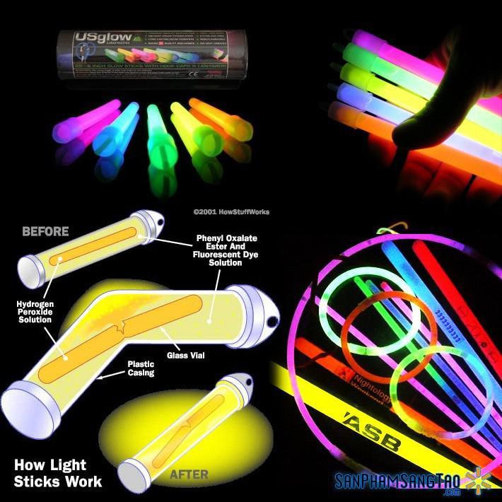 Bán Hộp 100 Que Phát Sáng NHIỀU MÀU - Vòng Tay Dạ Qang Siêu rẻ