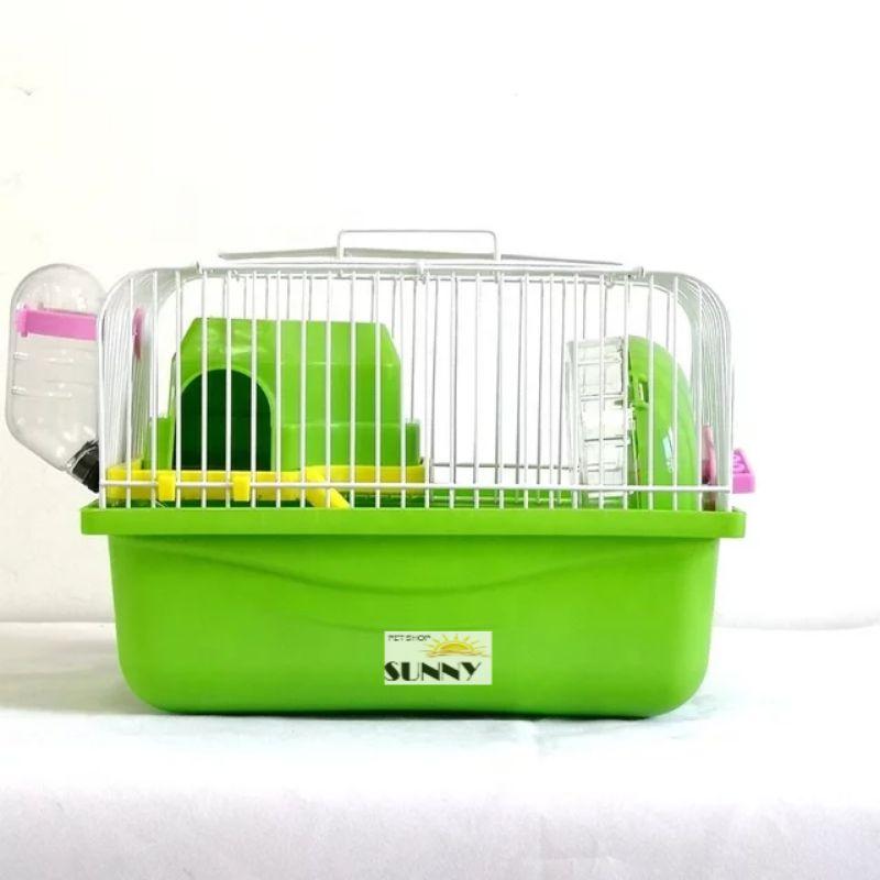 Lồng mini khay cao kèm nhà nuôi hamster 27x20x15