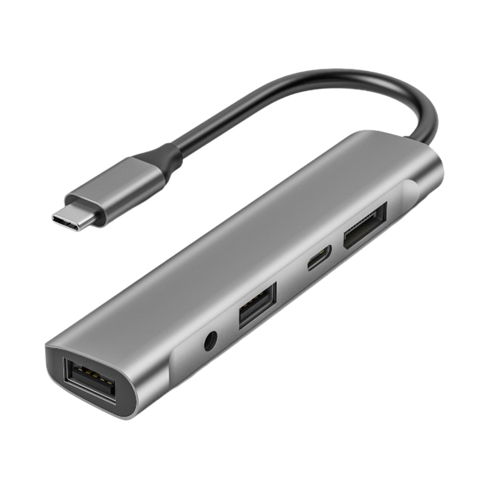 In 1 USB C Hub Adapter 60W PD 4K@60Hz  Microphone Laptop
