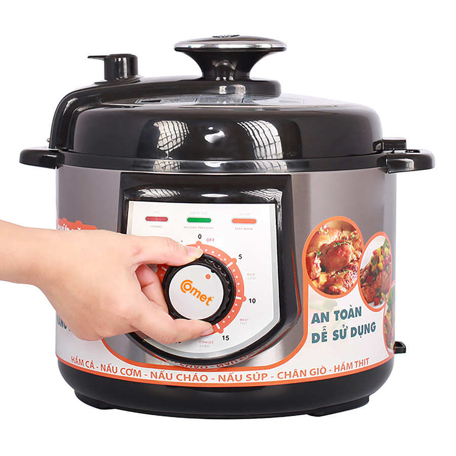 Nồi áp suất điện Comet CM6150 5 lít – 900W, 5 chế độ nấu, lòng chống dính, hàng chính hãng
