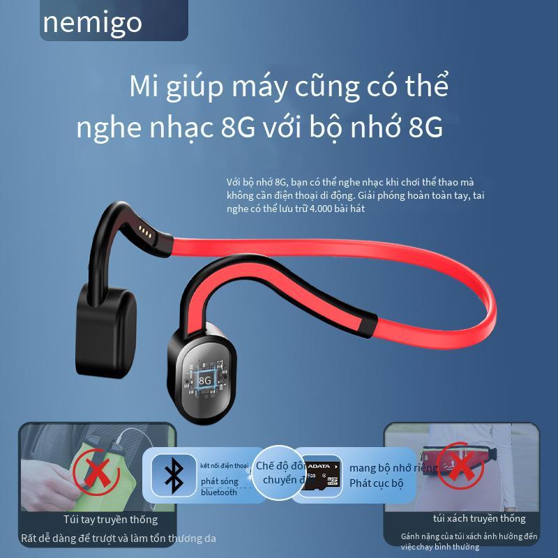 Phong cách mới nhất và sản phẩm mới đi kèm với bộ nhớ 8G, bơi lội thể thao, tai chống thấm nước và mồ hôi IP68 treo tai nghe Bluetooth dẫn truyền xương thật