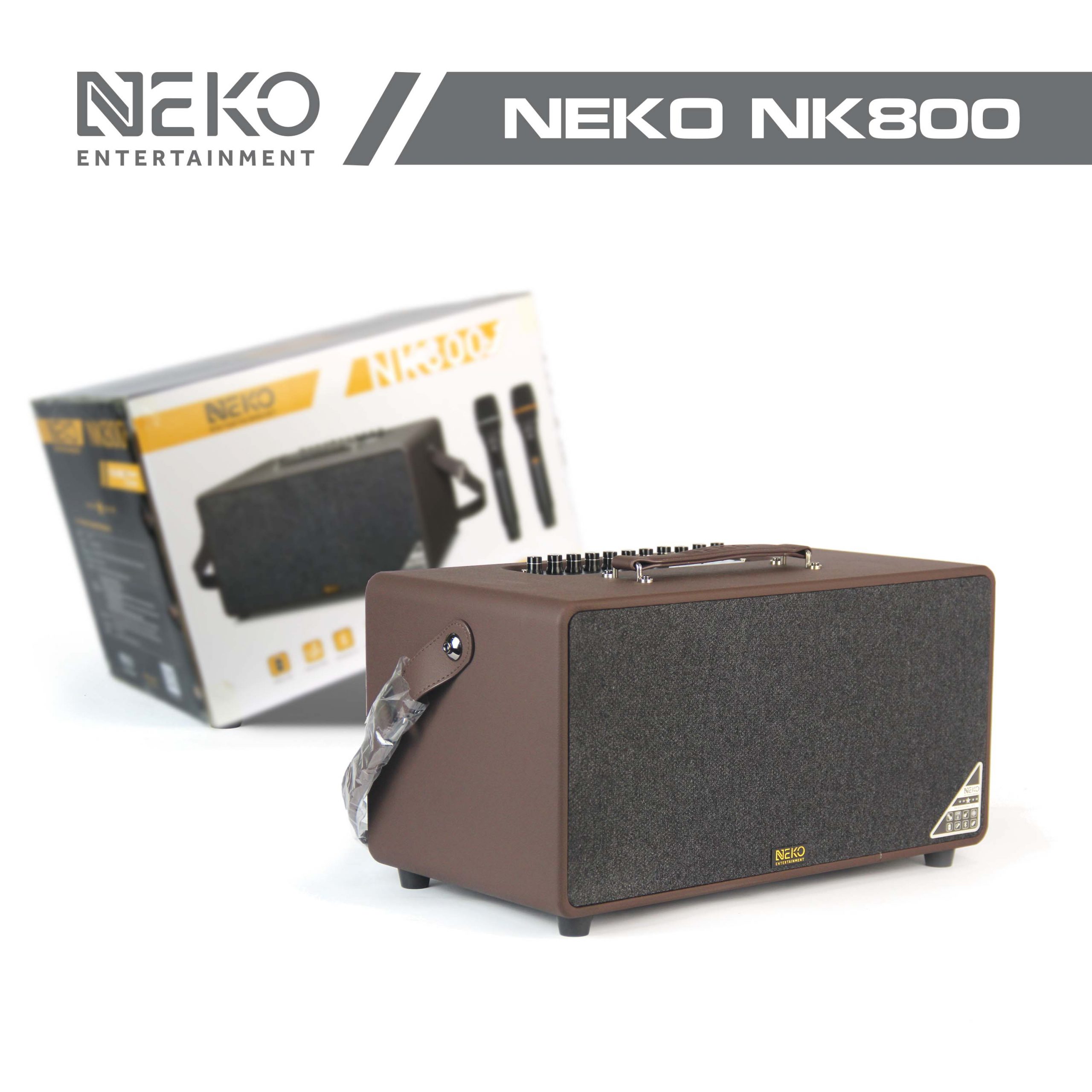 Loa Karaoke Xách Tay Neko NK800 (Công Suất 120W, Kèm 2 Micro Không Dây UFH) - Hàng Chính Hãng