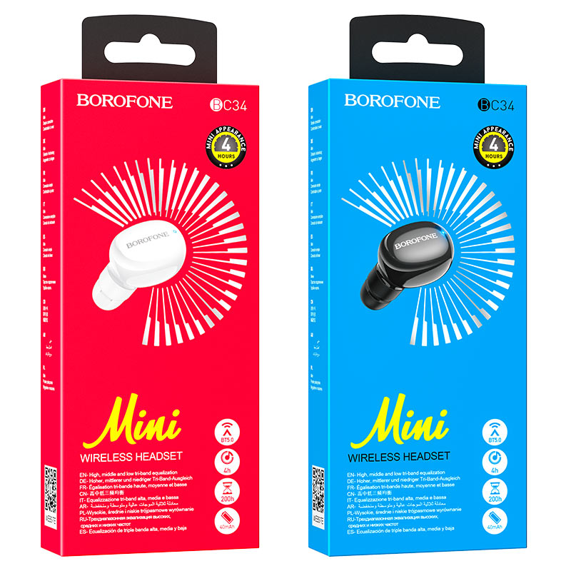 Tai nghe Bluetooth BC34 Borofone Mikey V5.0- Hàng Chính Hãng