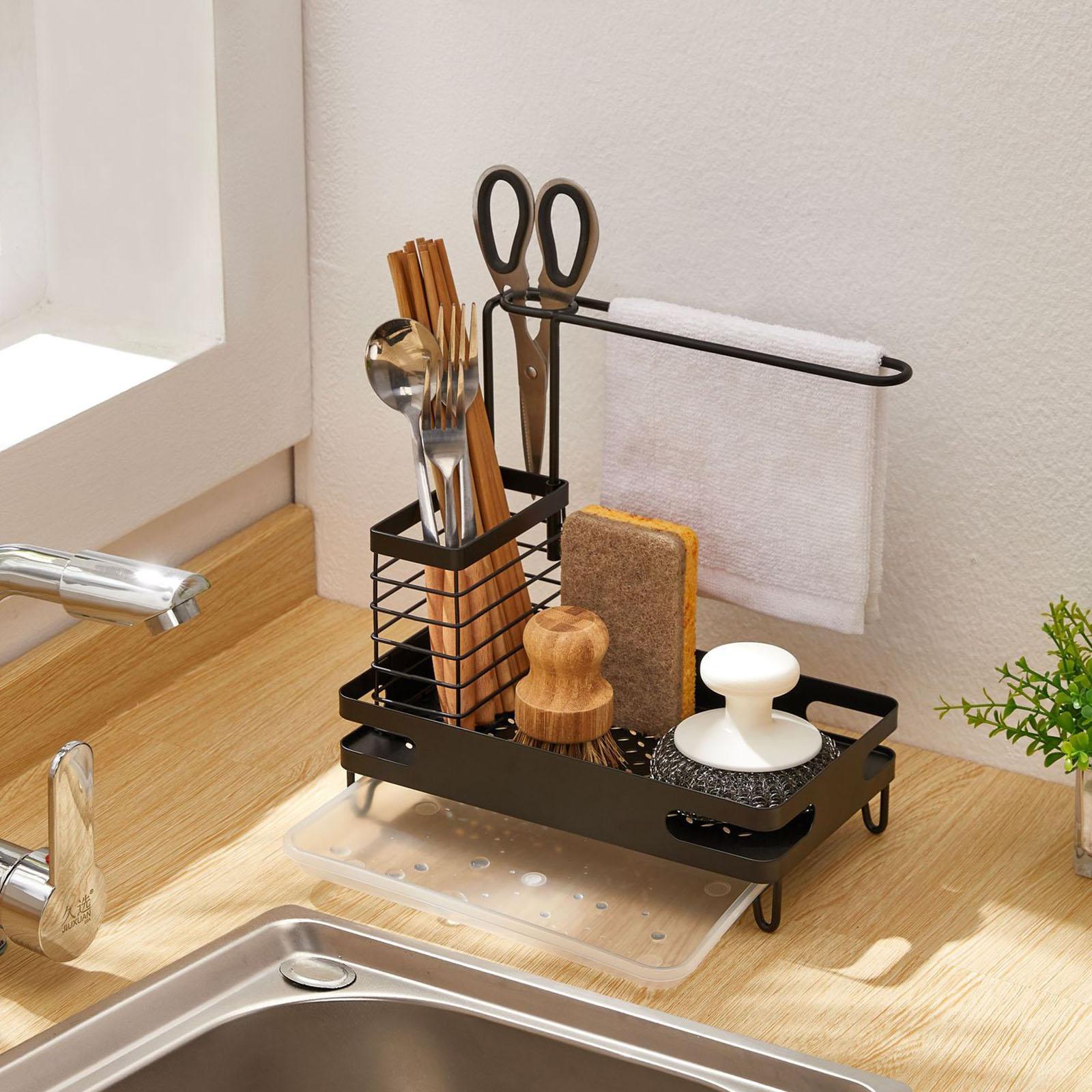 Brush Soap Dispenser Holder Rustproof Sponge Holder for Bathroom