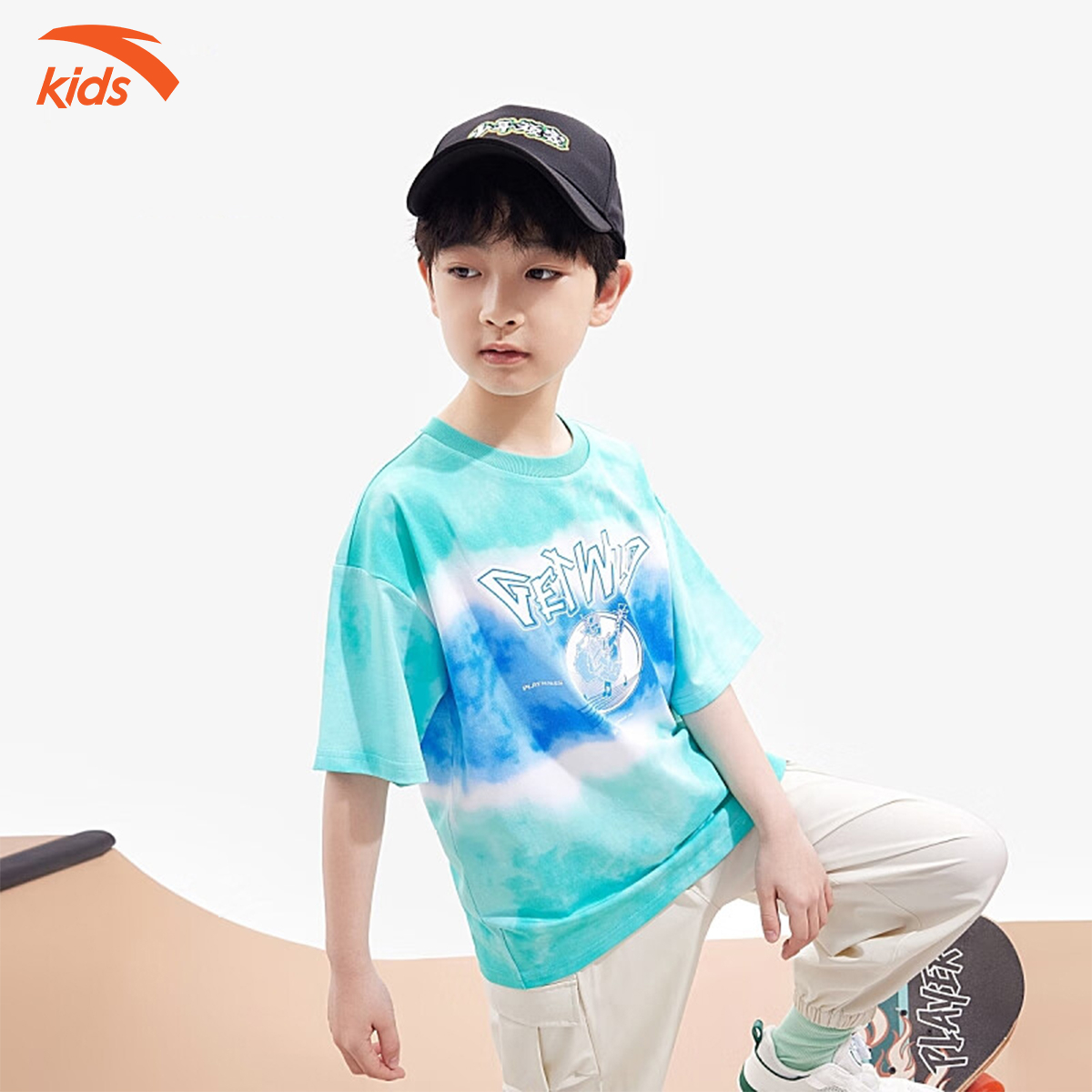 Áo phông bé trai Anta Kids chất cotton 4 chiều, thấm hút mồ hôi nhanh W352328147