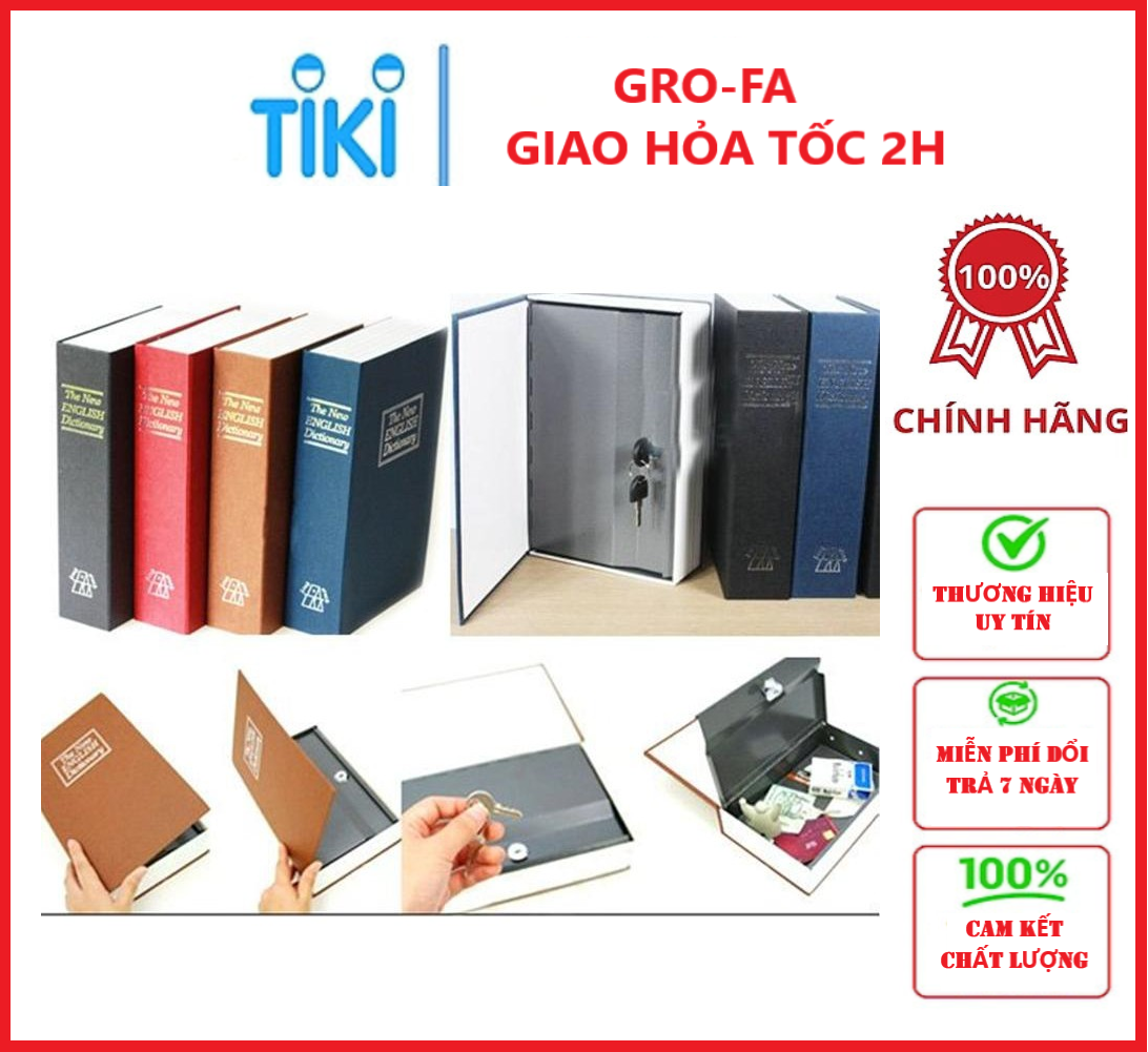 Két Sắt Hình Quyển Sách Mẫu Lớn - Chính hãng GroFa