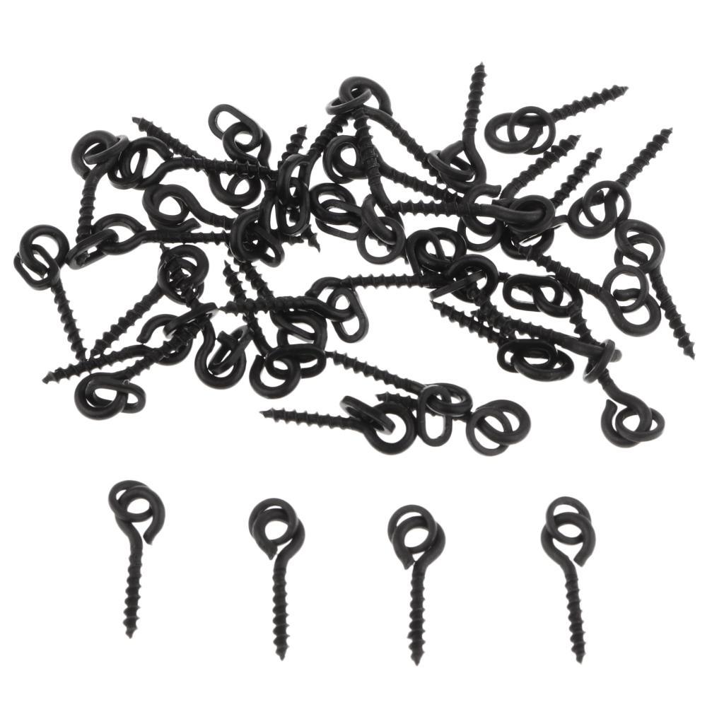40pcs Steel Boilie Bait Screw Fishing Bait Ring Swivel Carp Fishing Terminal Tackle