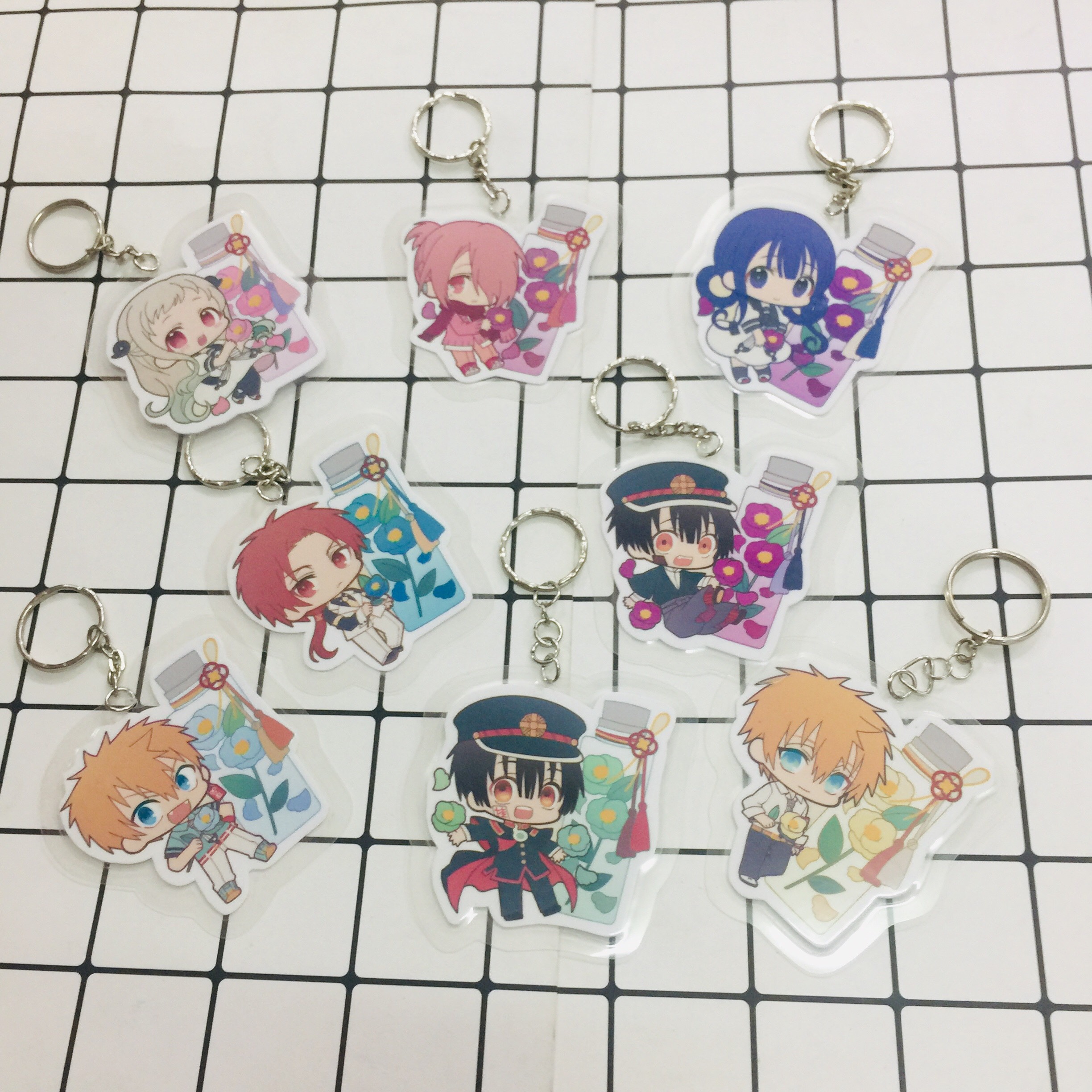 Móc khoá cắt tỉa Jibaku Shounen Hanako-kun combo 8 móc