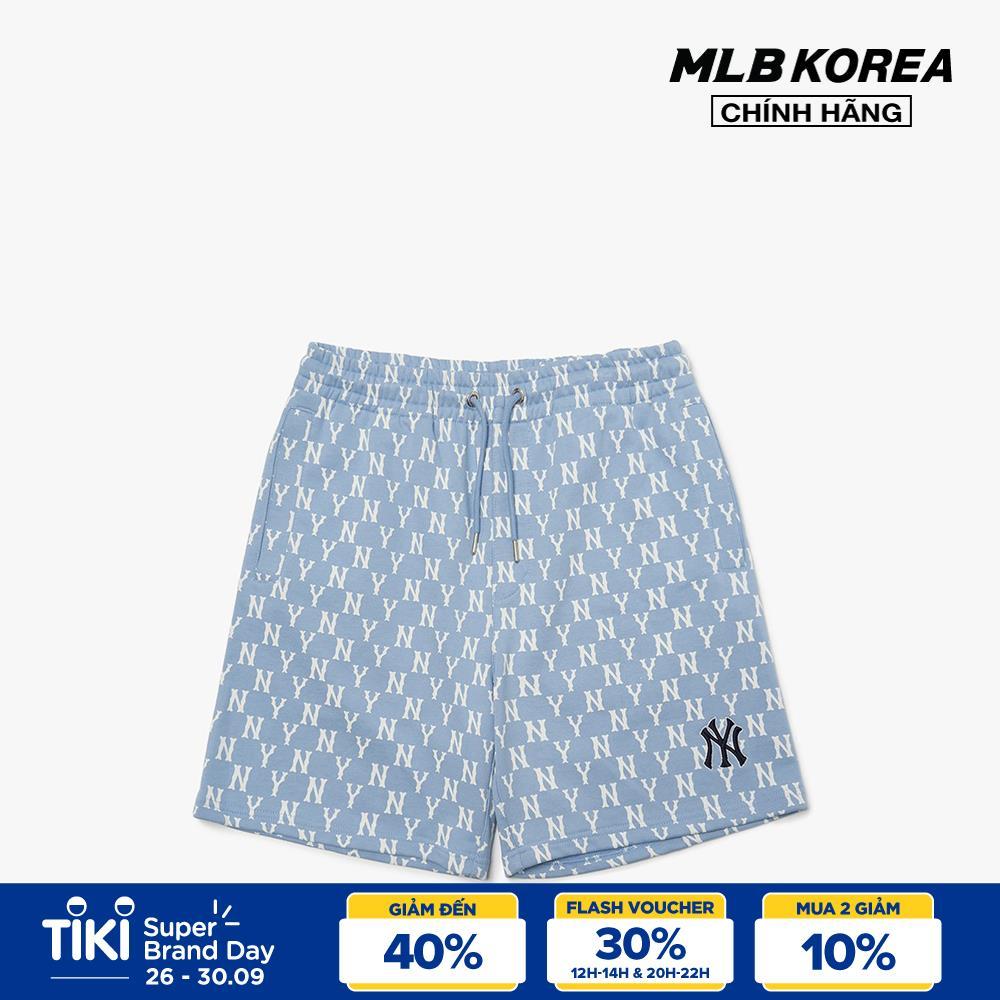 MLB - Quần shorts lưng thun Monogram Allover 3ASPM0123-50BLL