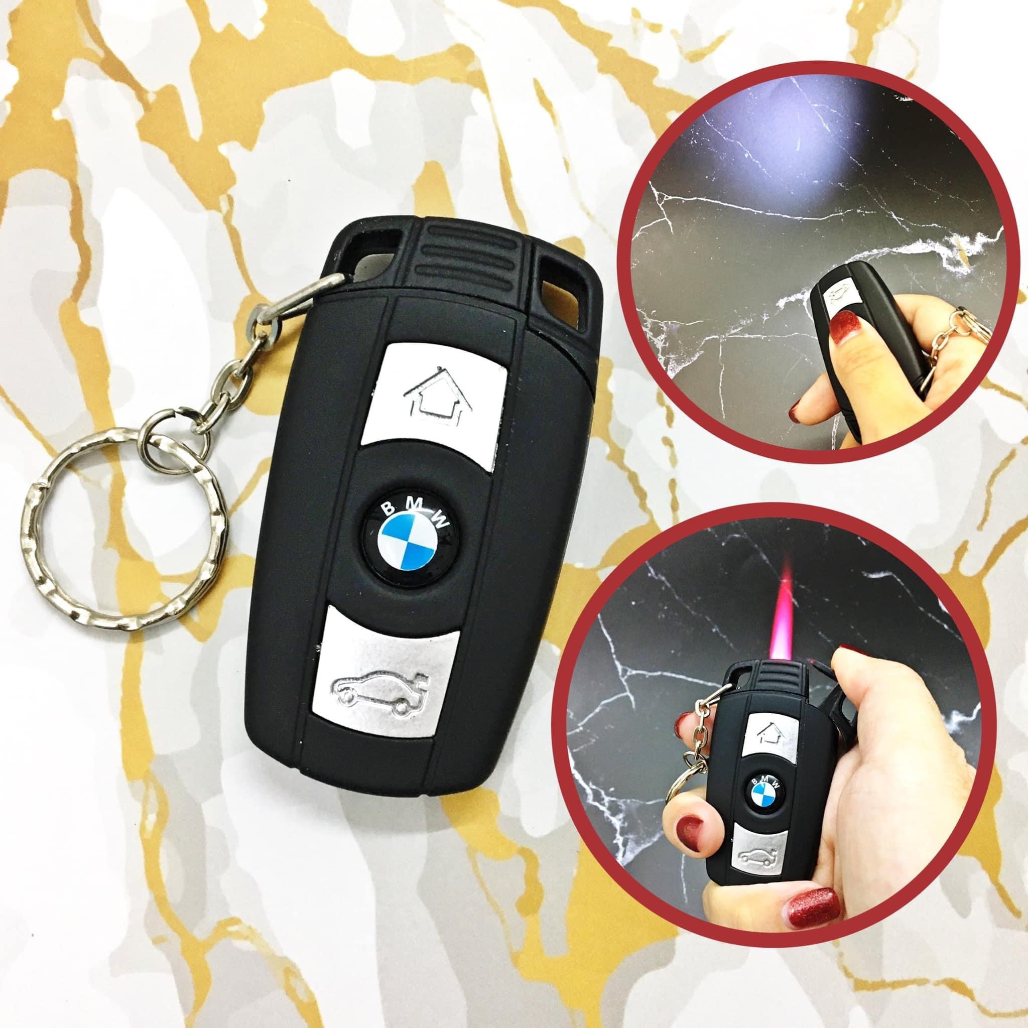 Hột quẹt bật lửa khè móc khoá xe hơi BMW có đèn pin - (xài gas)