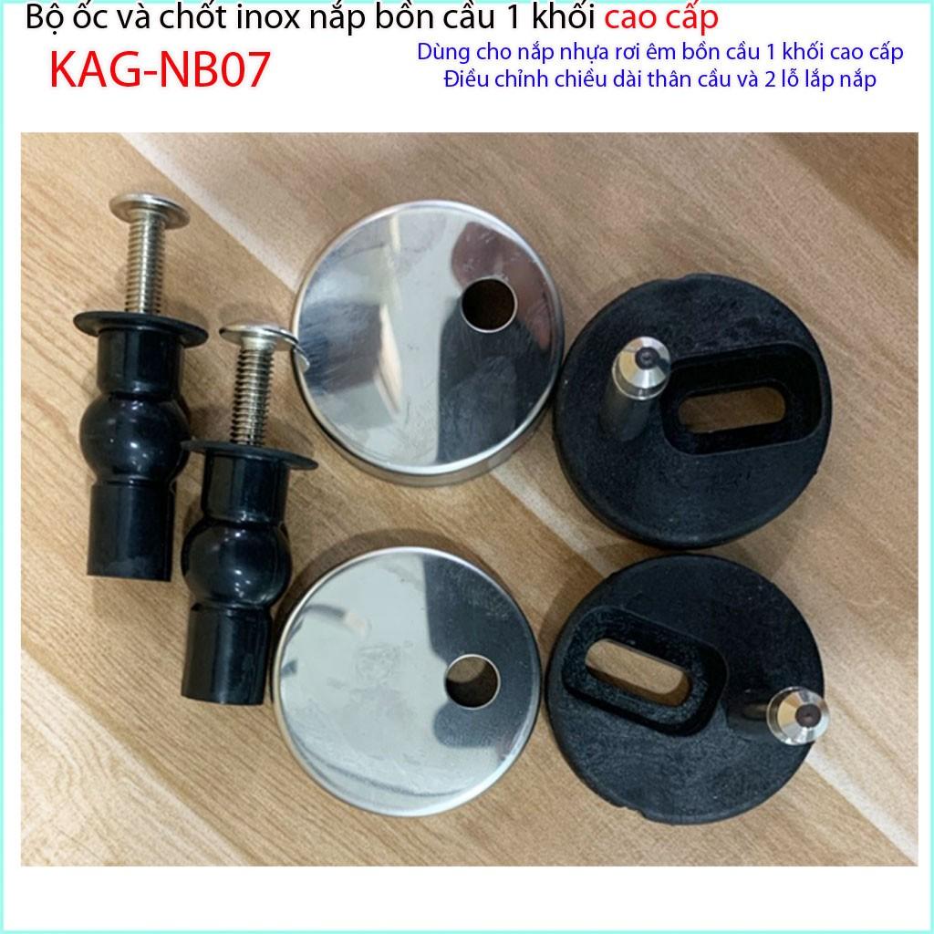 Ốc chốt tròn inox KAG-NB07, phụ kiện chân ốc nắp bồn cầu, ốc chốt bản lề nắp bồn cầu