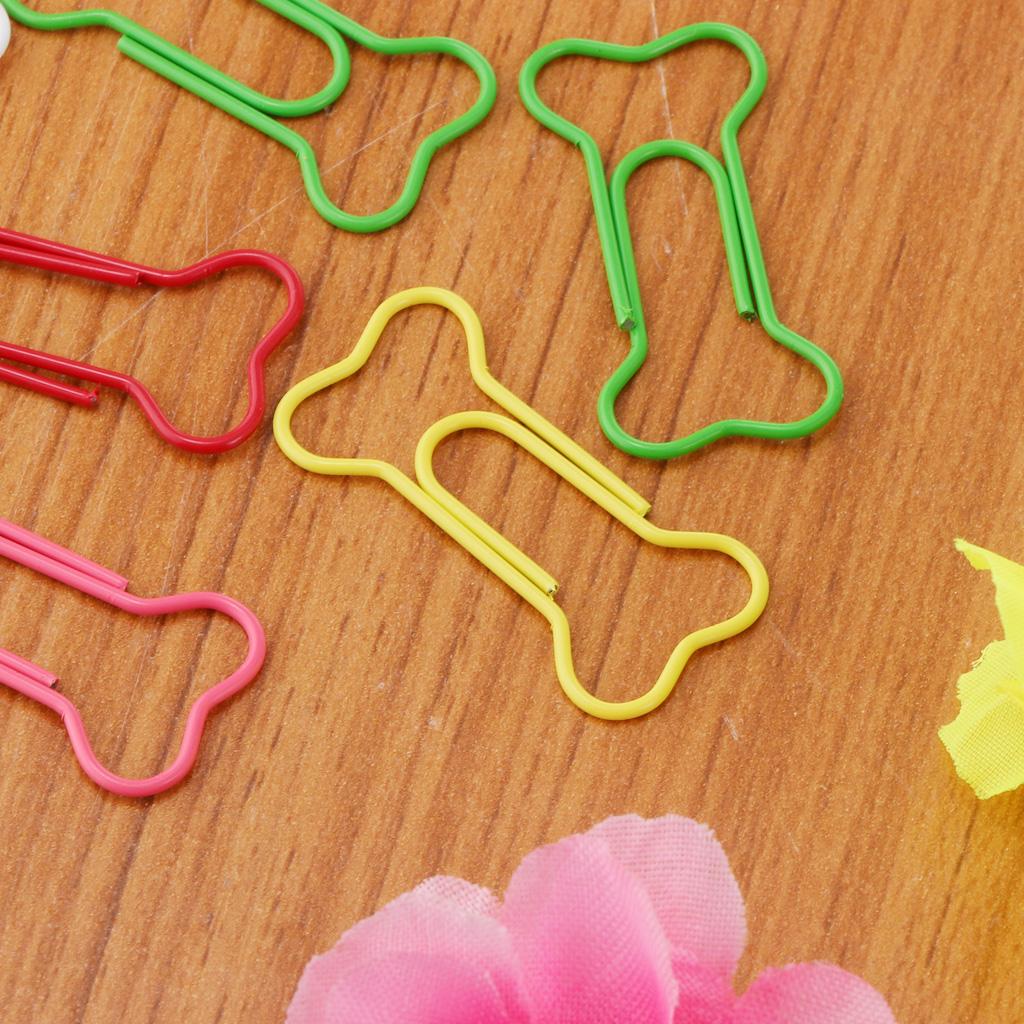 50x Kim Loại Hình Dạng Xương Kim Loại Đánh Dấu Trang Sách Công Sở Tập Tin Tài Liệu Kẹp Giấy