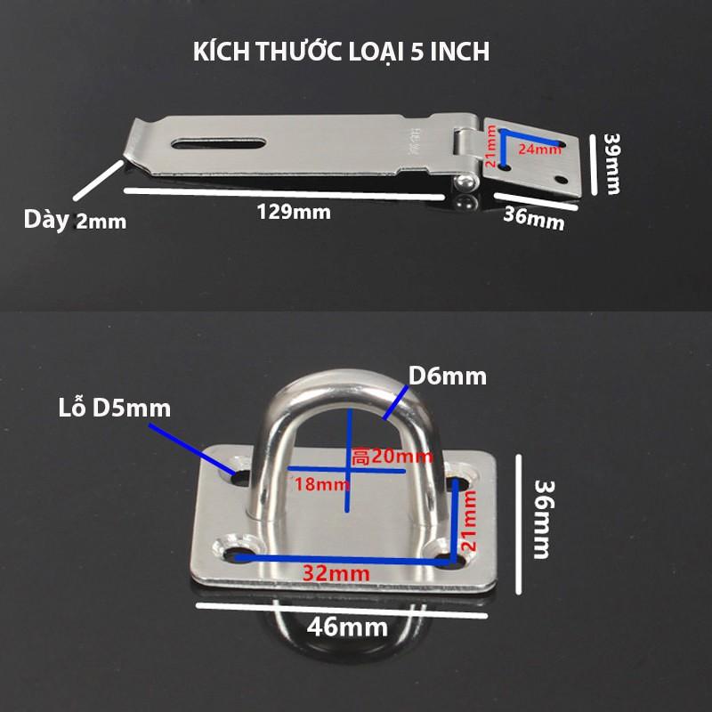 CHỐT KHÓA CỬA KIỂU LẬT BẰNG INOX 304 DÀY 2MM