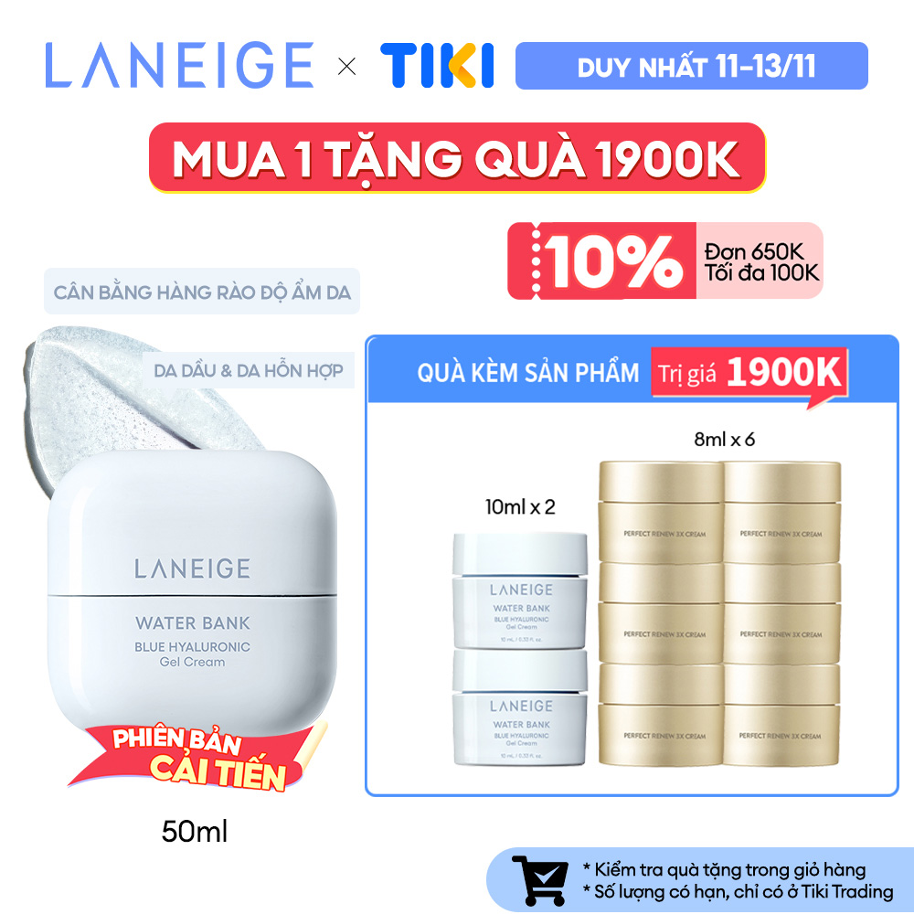 Kem Dưỡng Ẩm Dành Cho Da Dầu Và Da Hỗn Hợp Laneige Water Bank Blue HA Cream Oily 50ml