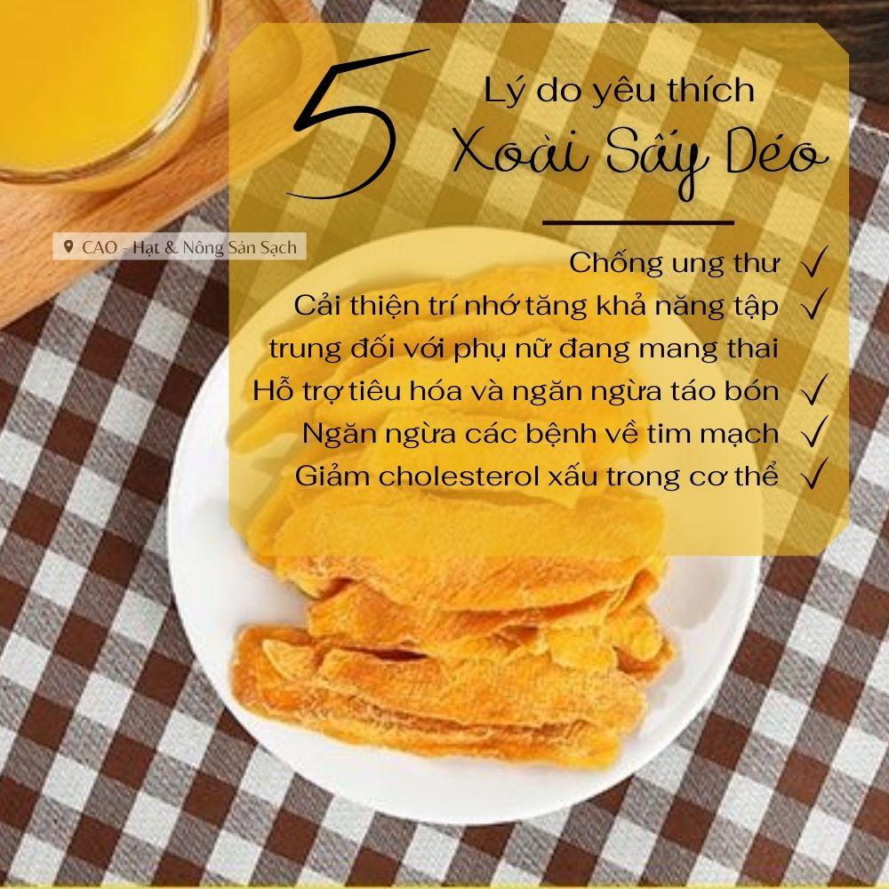 [500GR] Xoài sấy dẻo CAO FOOD từ 100% xoài tươi sấy công nghệ cao, vị chua ngọt tự nhiên - món ăn vặt siêu ngon phải thử