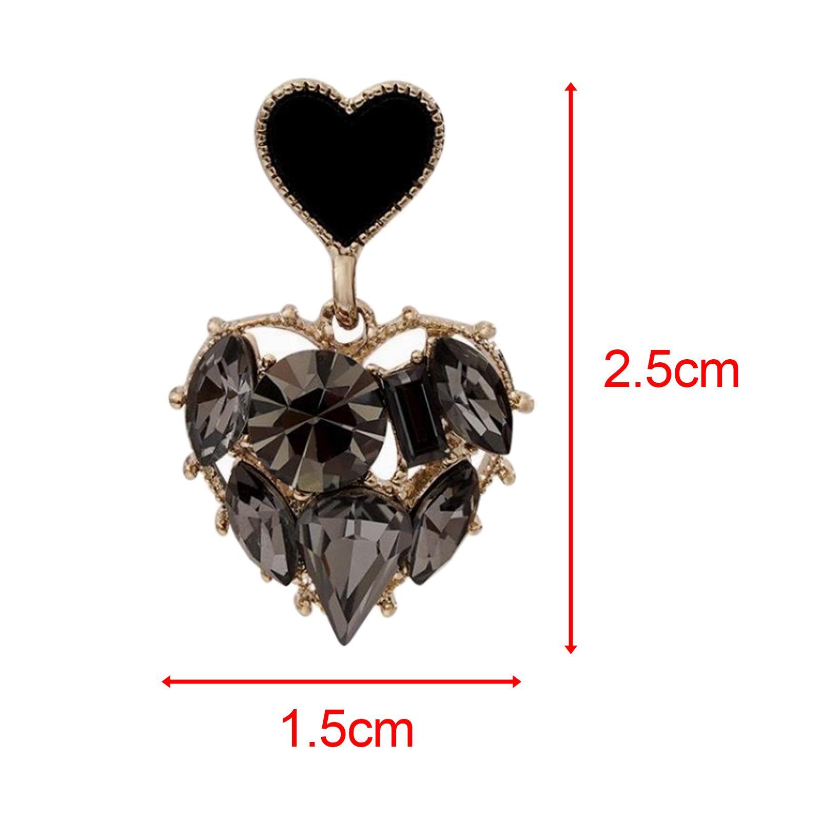 Heart Stud Earrings Rhinestone Bling Heart Stud Earrings for