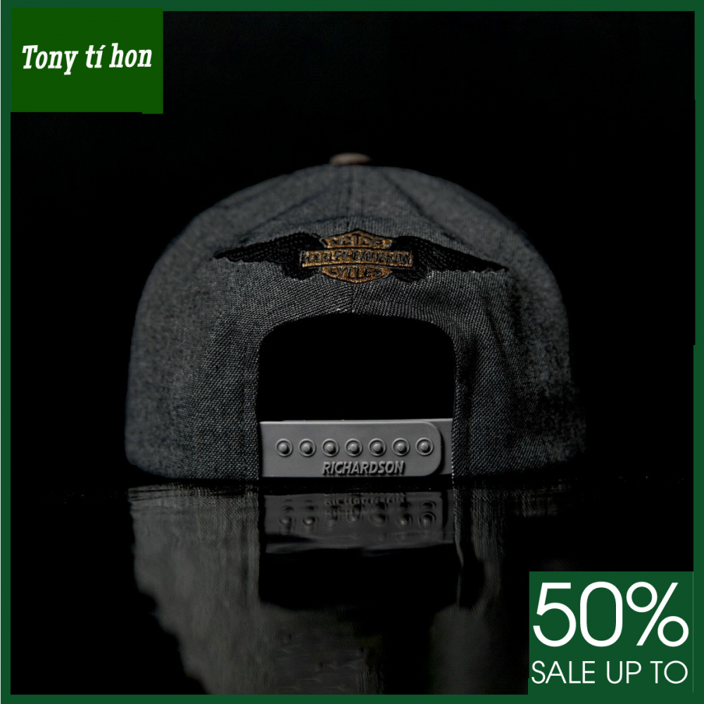 Tony tí hon - Nón lưỡi trai Snapback xám đen logo cánh đại bàng vàng kim thời trang nam nữ cao cấp