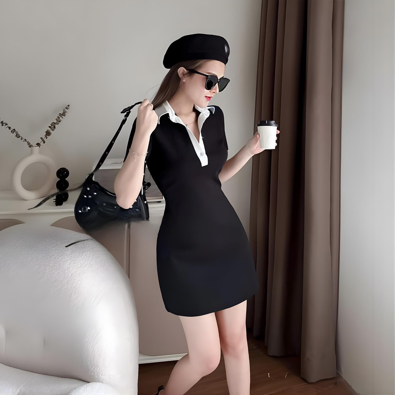 ĐẦM ÔM BODY CỔ SƠ MI PHỐI VIỀN THIẾT KẾ TINH TẾ TRẺ TRUNG SIÊU ĐẸP SIÊU DỄ THƯƠNG