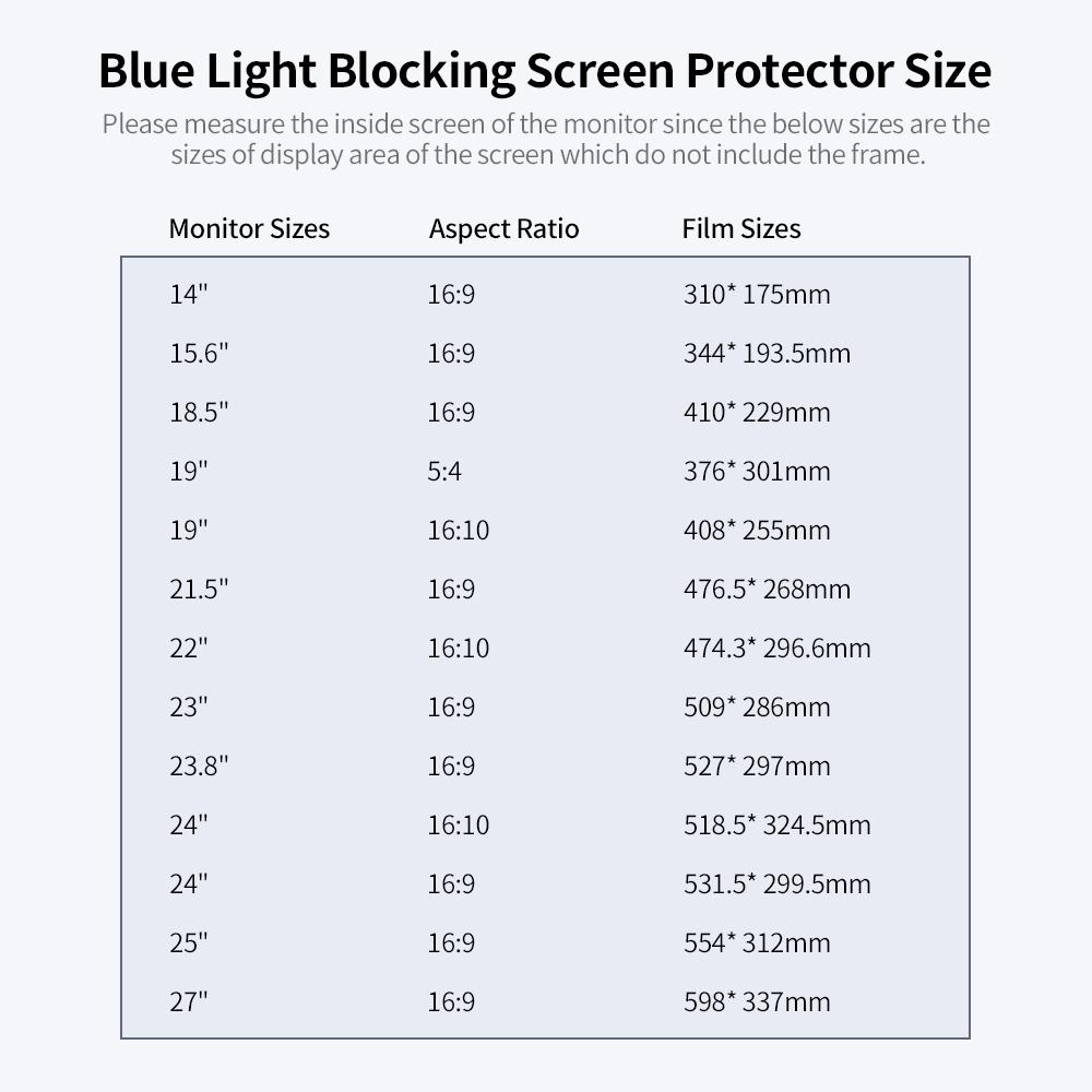 Hình ảnh Tấm bảo vệ màn hình chống ánh sáng xanh cho máy tính với khung hình 16: 9 