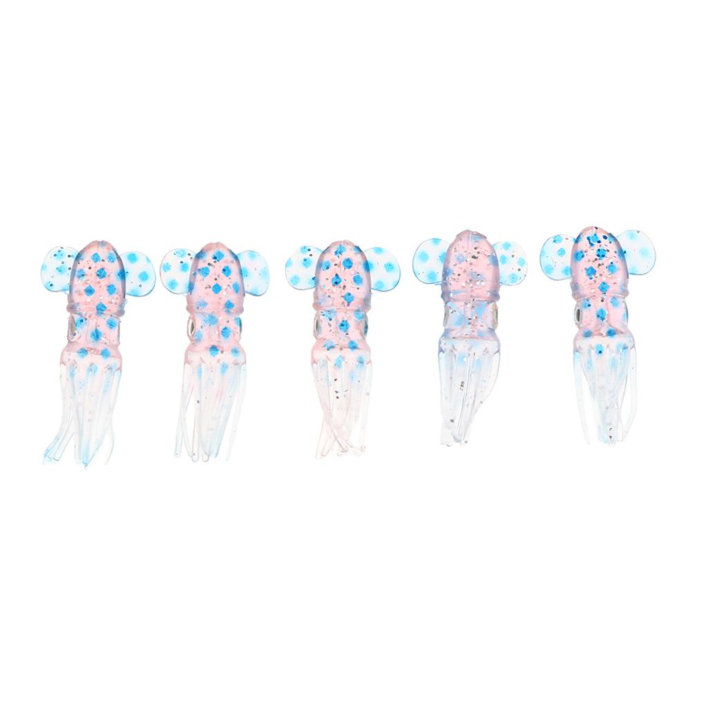 5pcs Squid Baits Octopus Lures Soft Trolling Fishing Lures