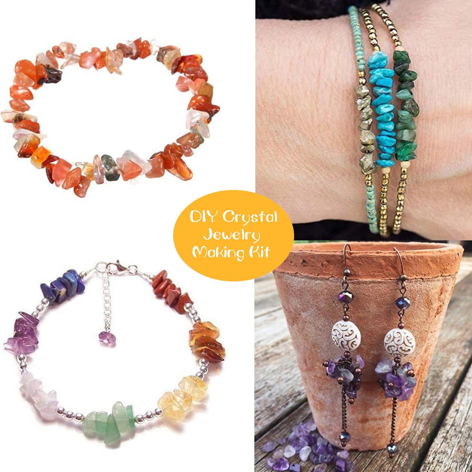 Bộ Dụng Cụ Làm Bông Tai Tự Làm Với Hạt Đá Quý Pha Lê